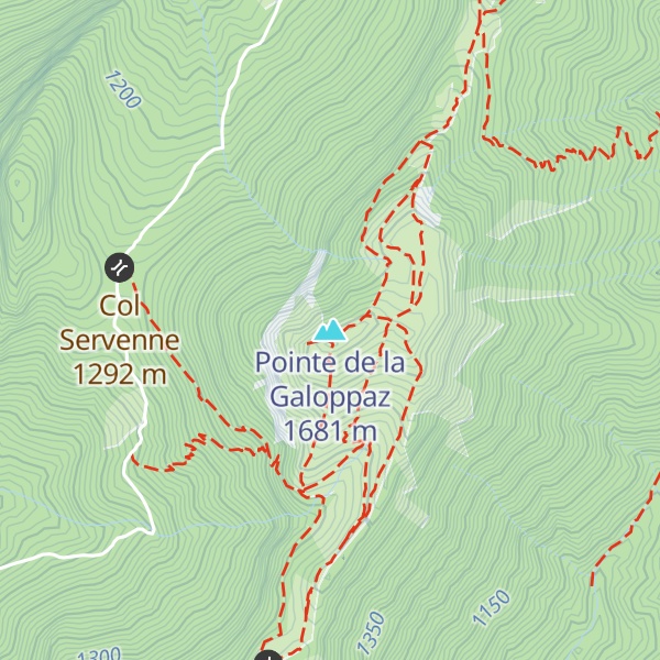 Map of Pointe de la Galoppaz
