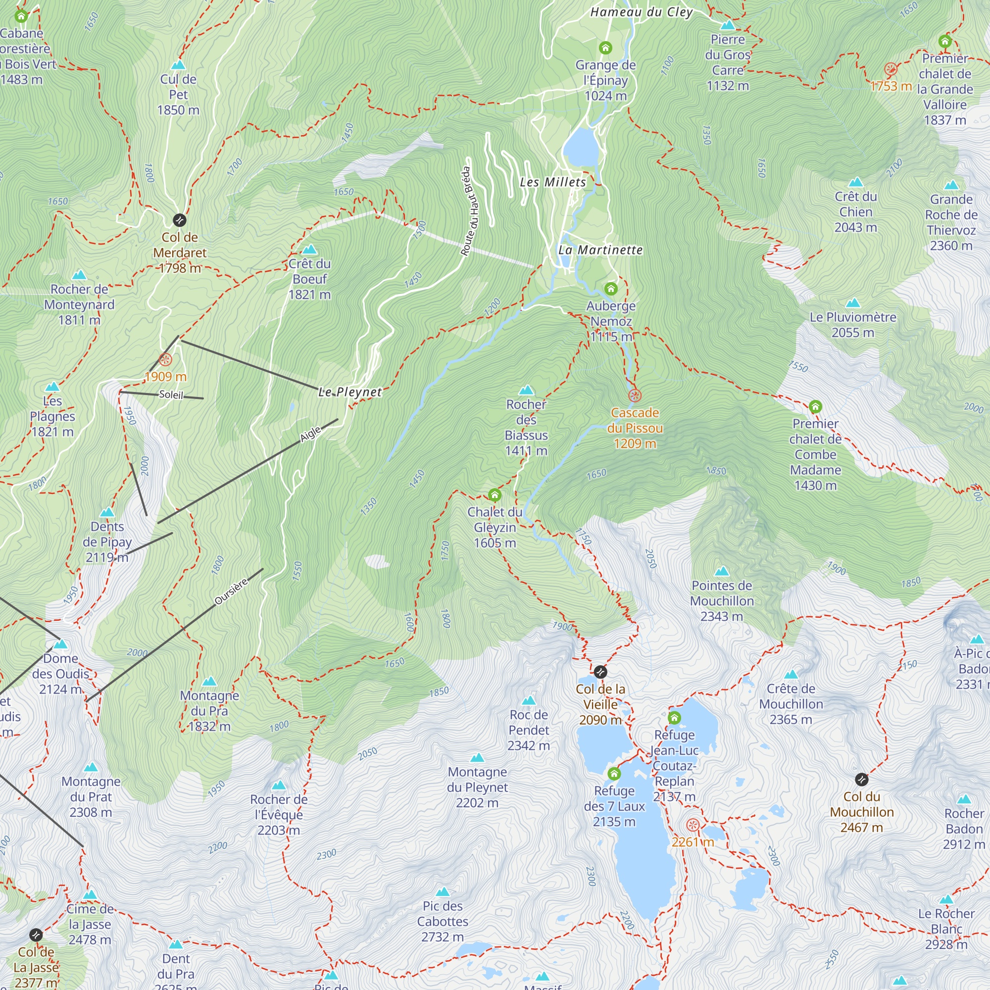 Chalet du Gleyzin map