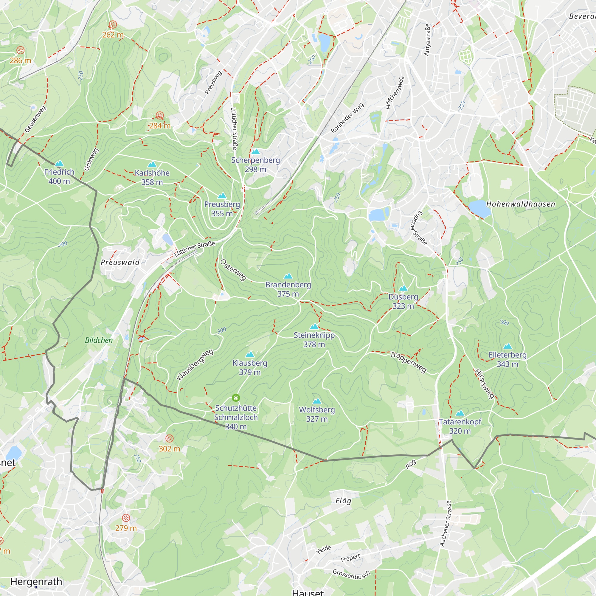 Schutzhütte Siebenwege map