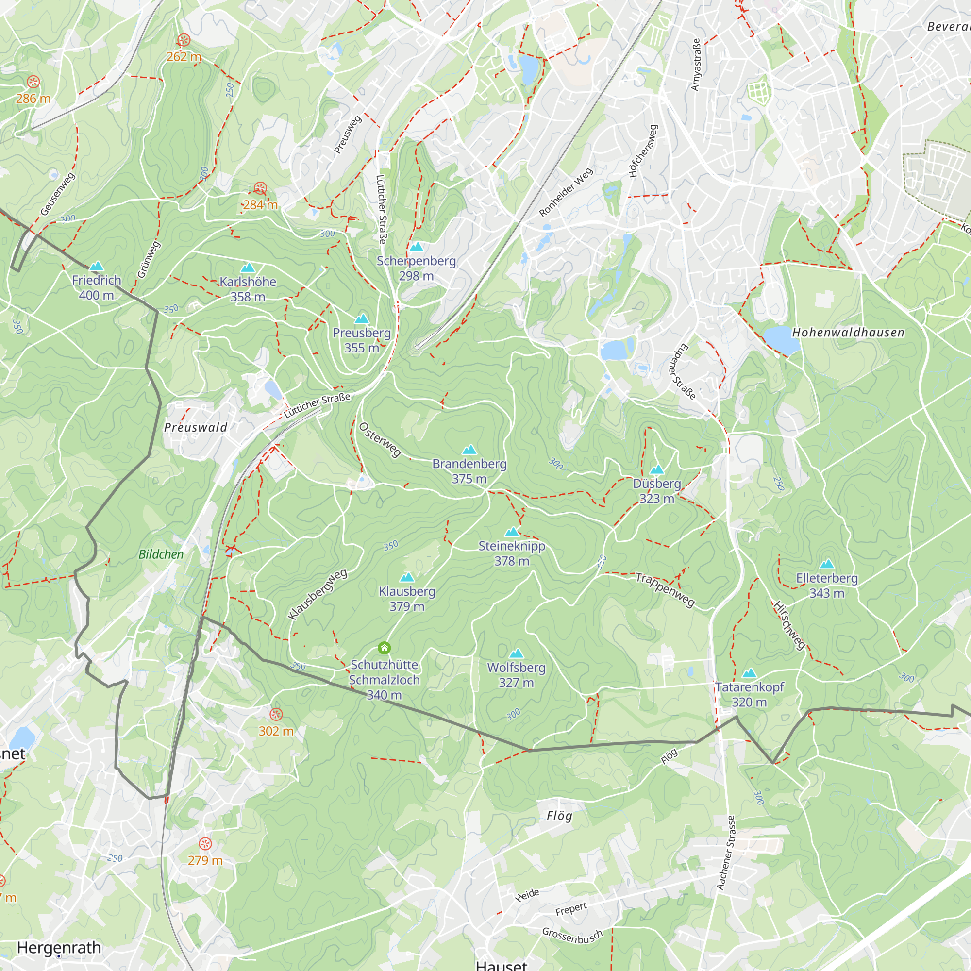 Schutzhütte Siebenwege map