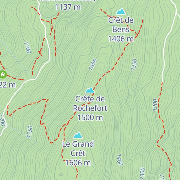 Map of Crête de Rochefort