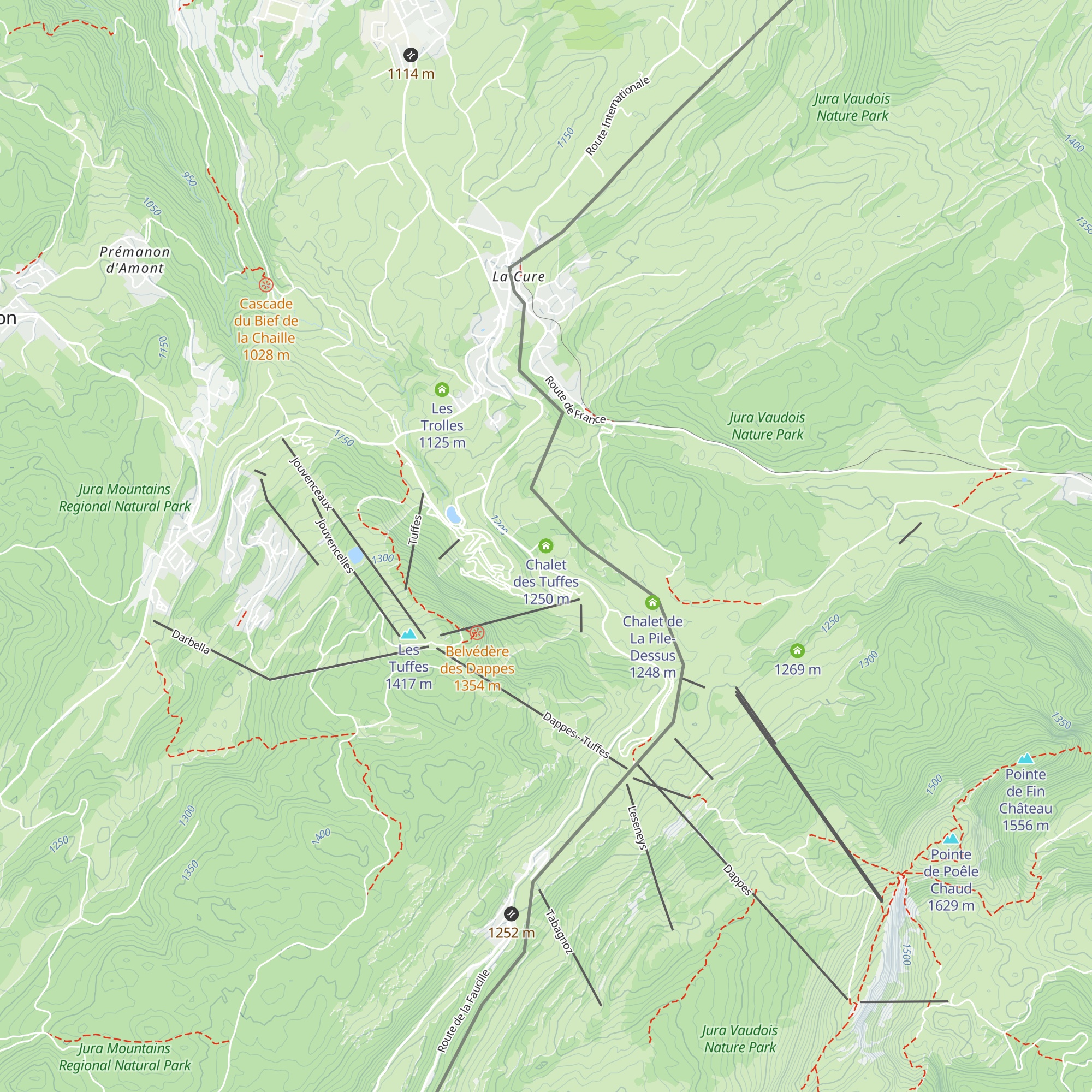 Chalet des Tuffes map