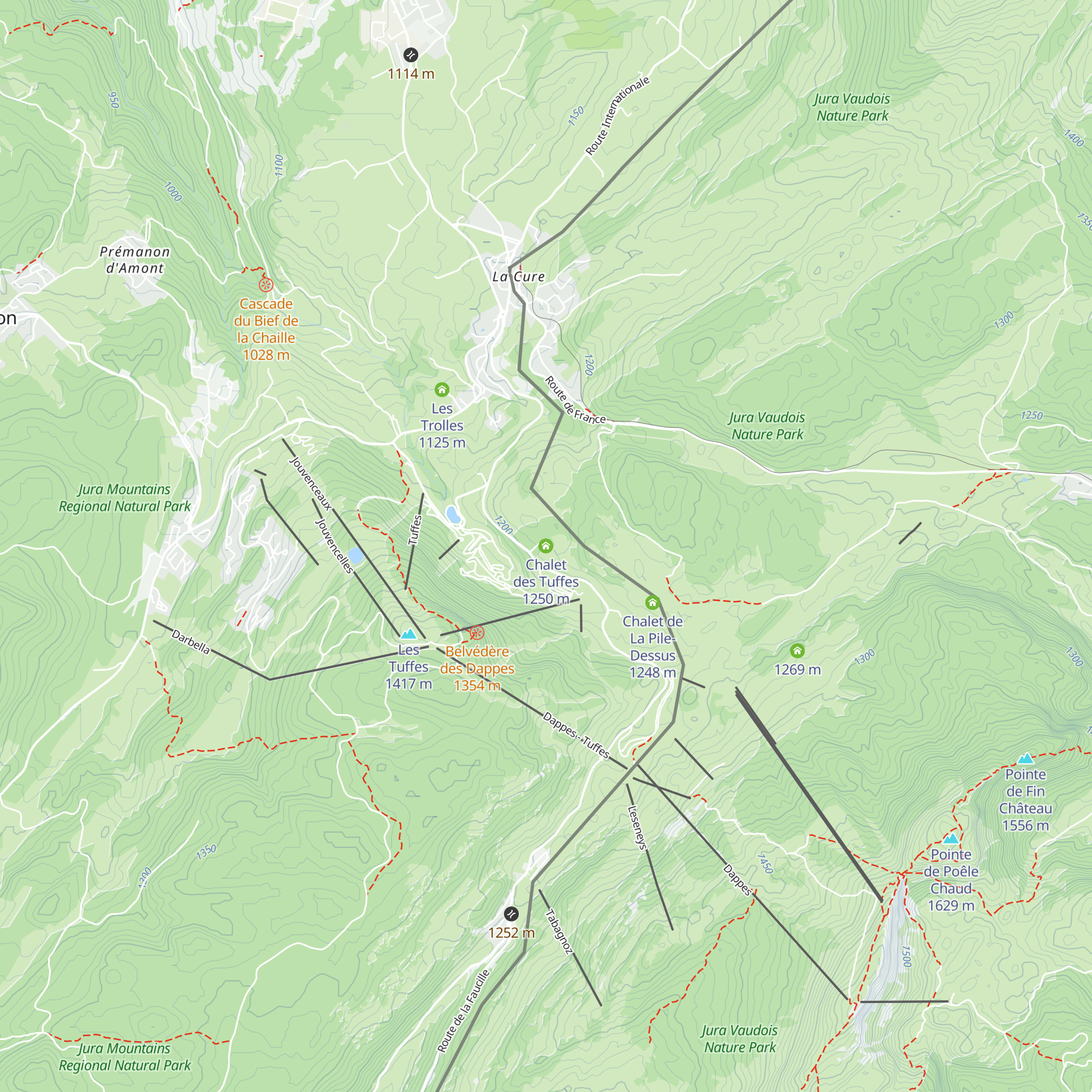 Chalet des Tuffes map