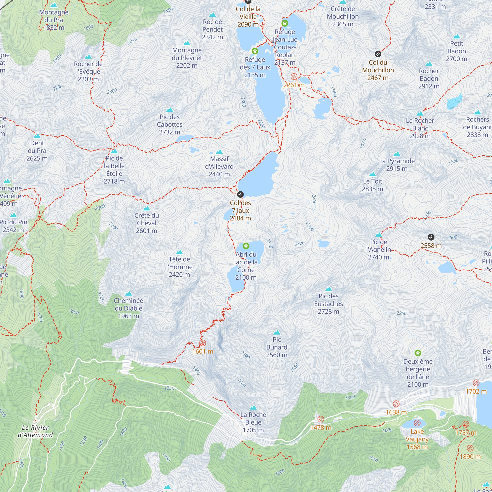 Abri du lac de la Corne map