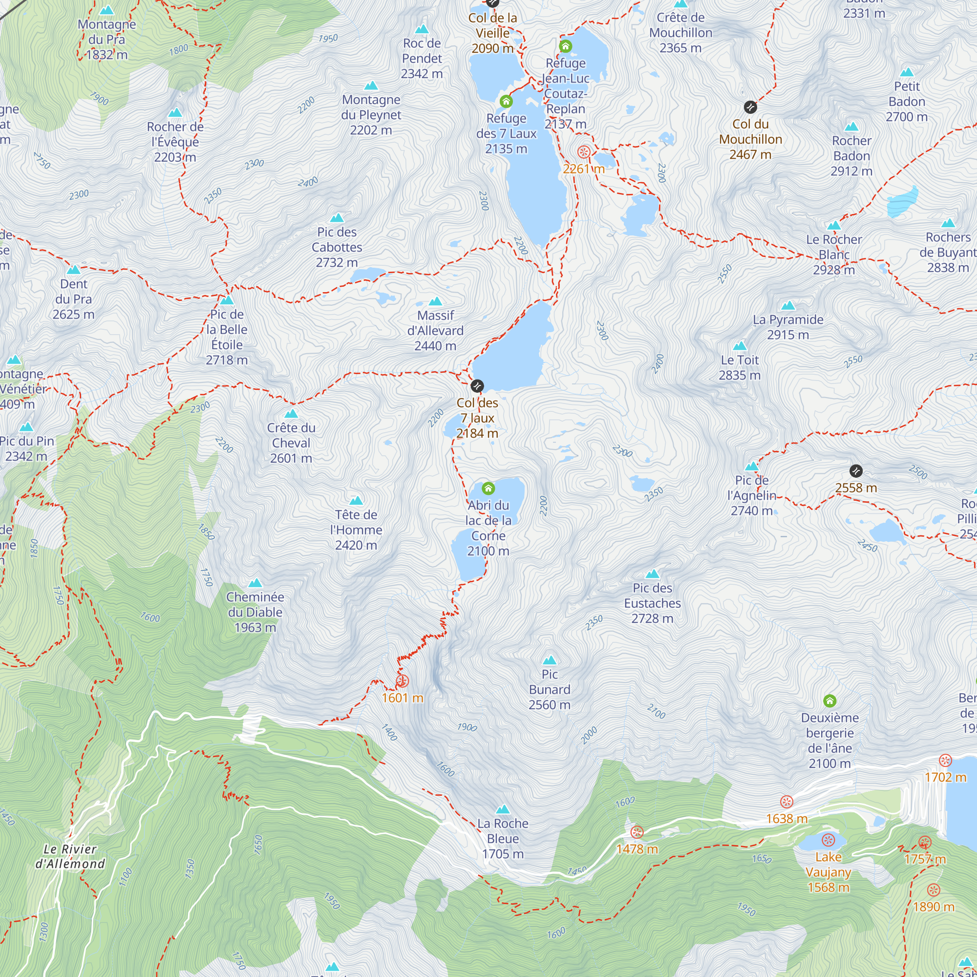 Abri du lac de la Corne map