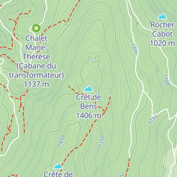 Map of Crêt de Bens