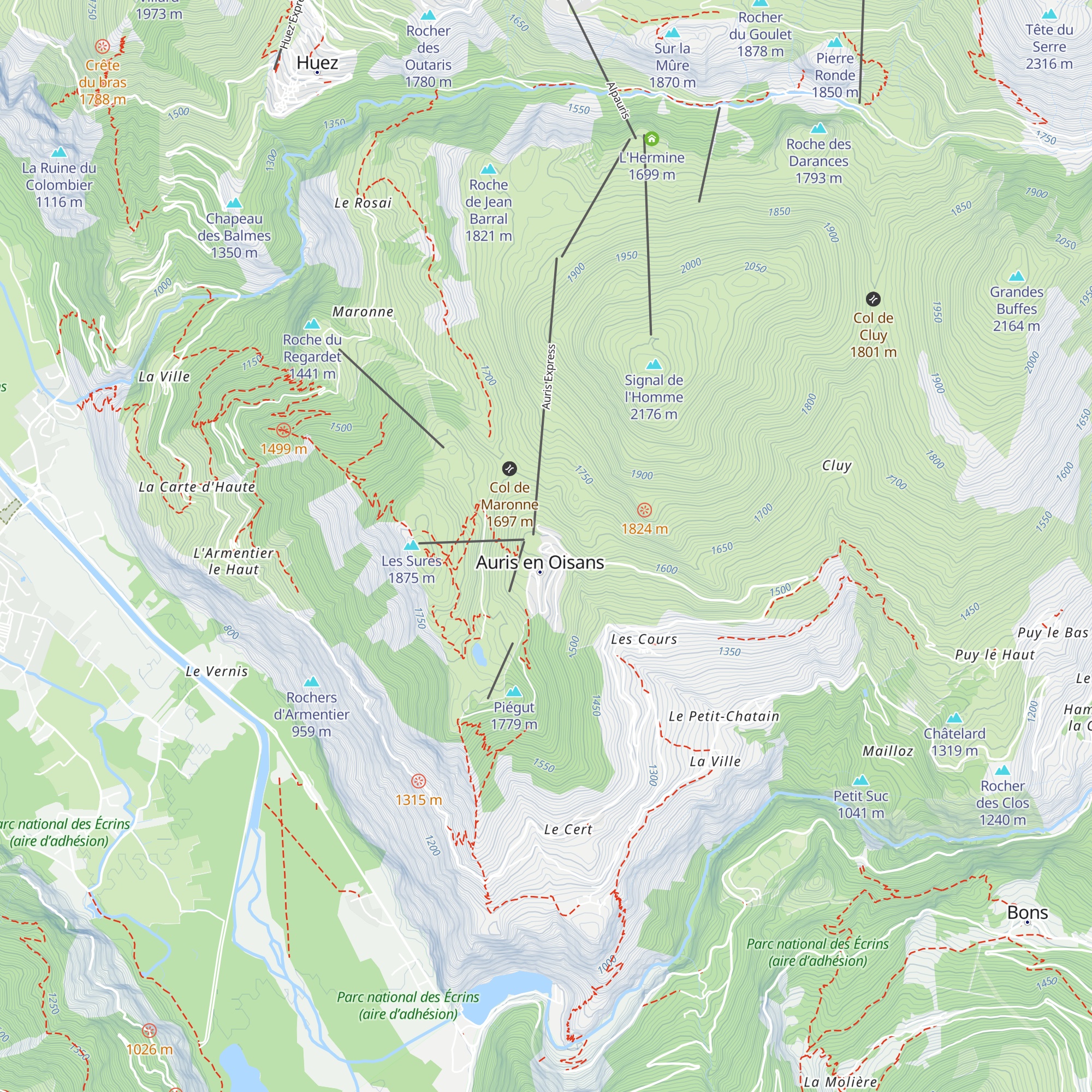 Le Tétras map