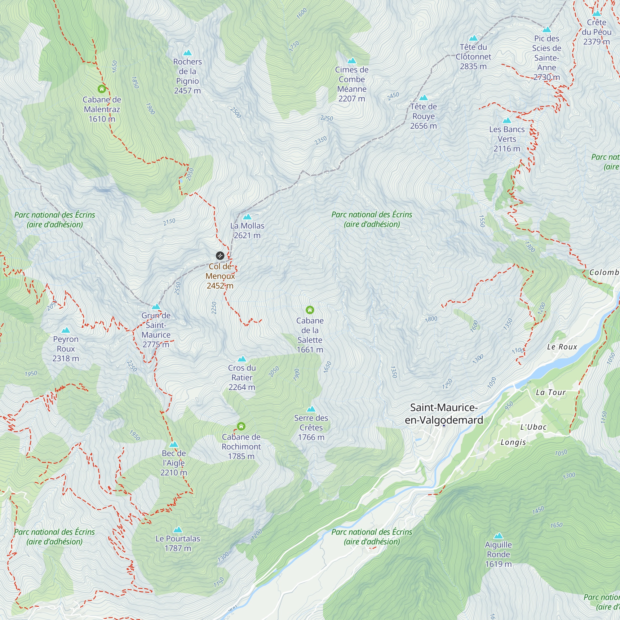 Cabane de la Salette map