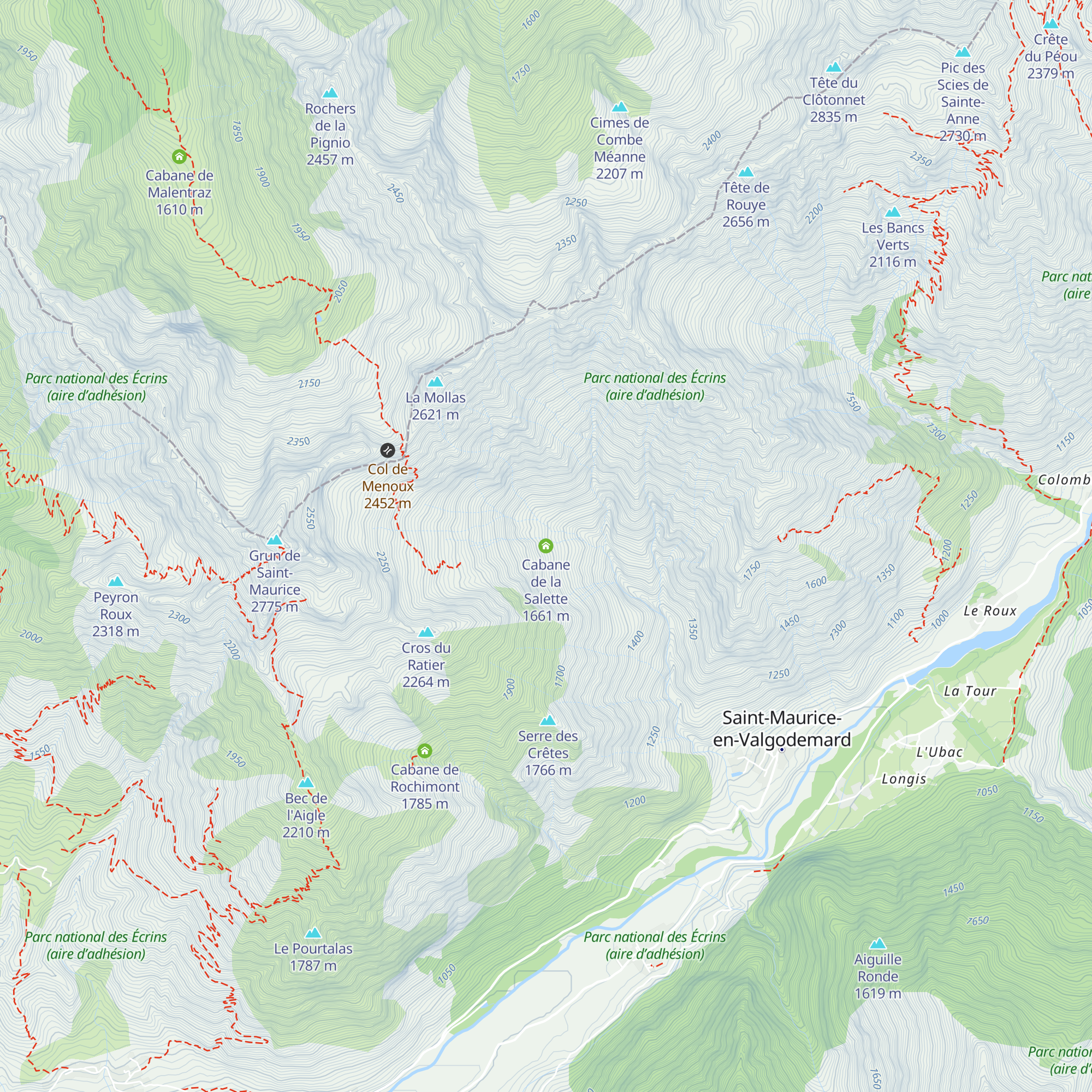 Cabane de la Salette map