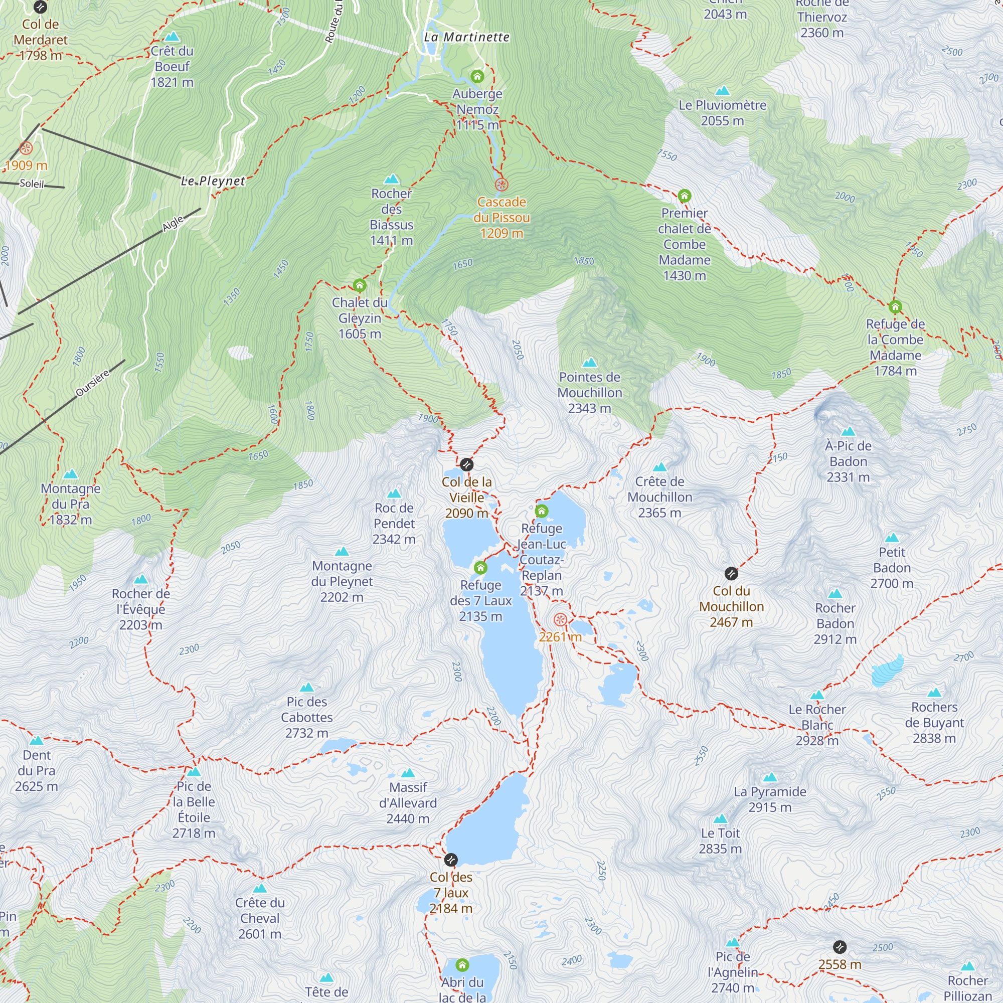 Cabane du Lac Carré map