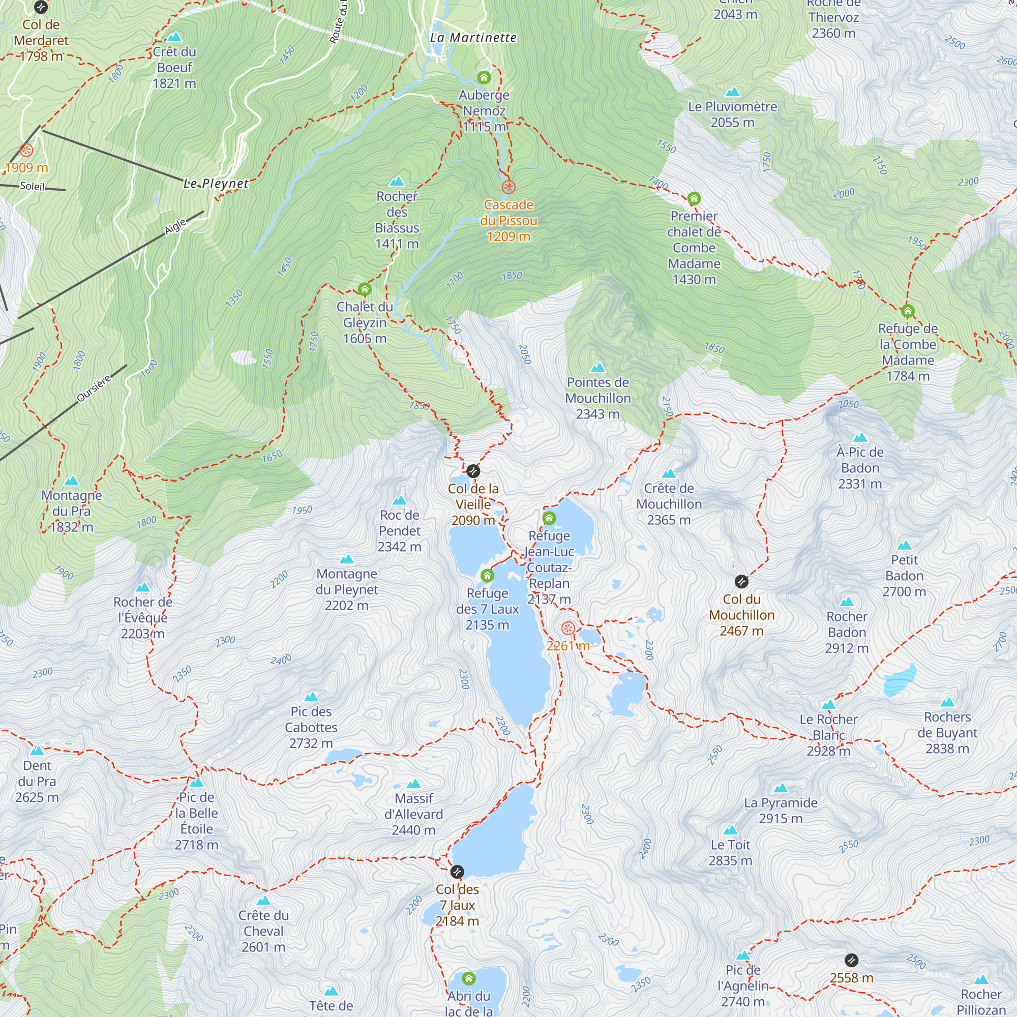 Cabane du Lac Carré map