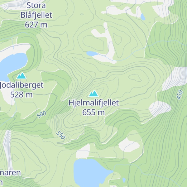 Map of Hjelmalifjellet