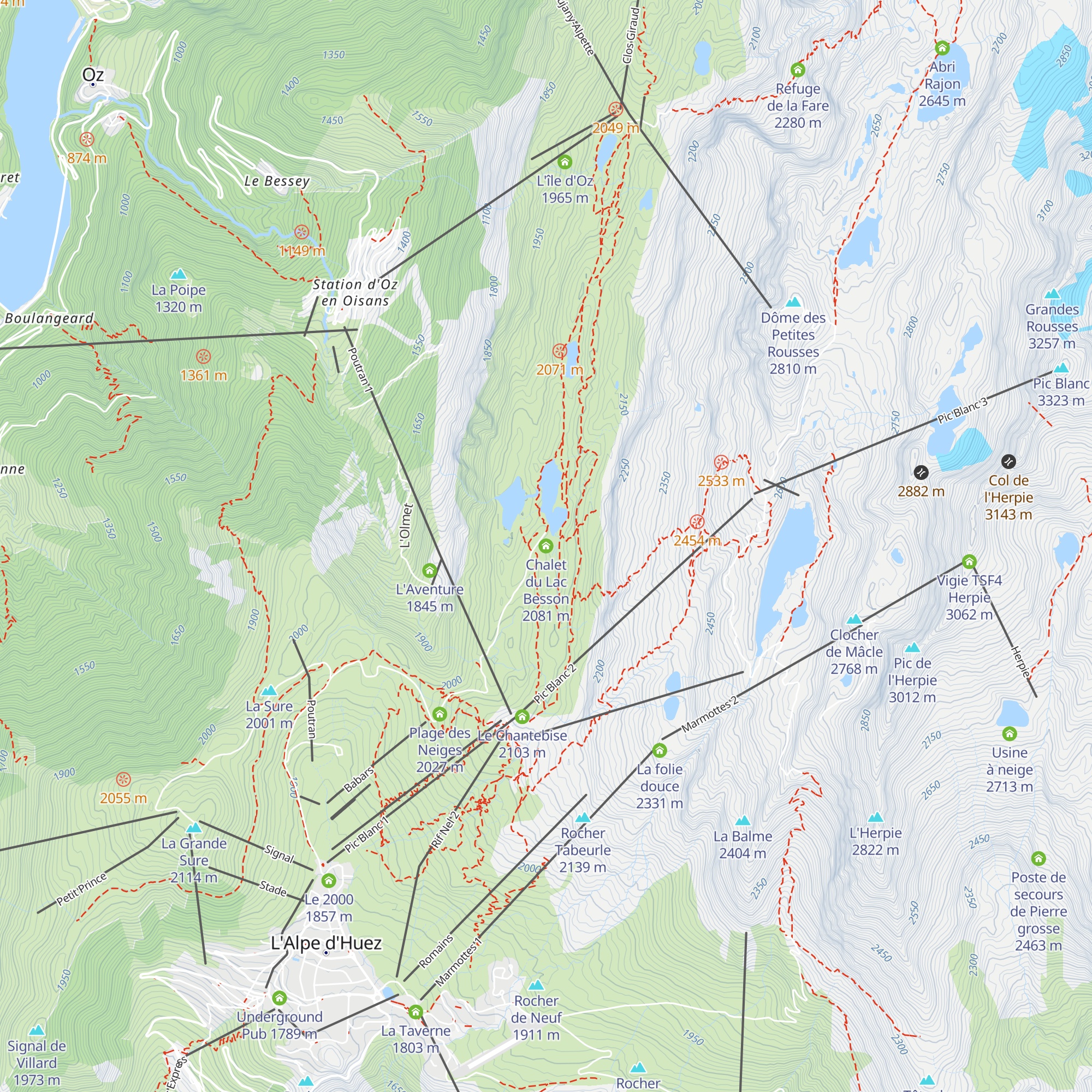 Chalet du Lac Besson map