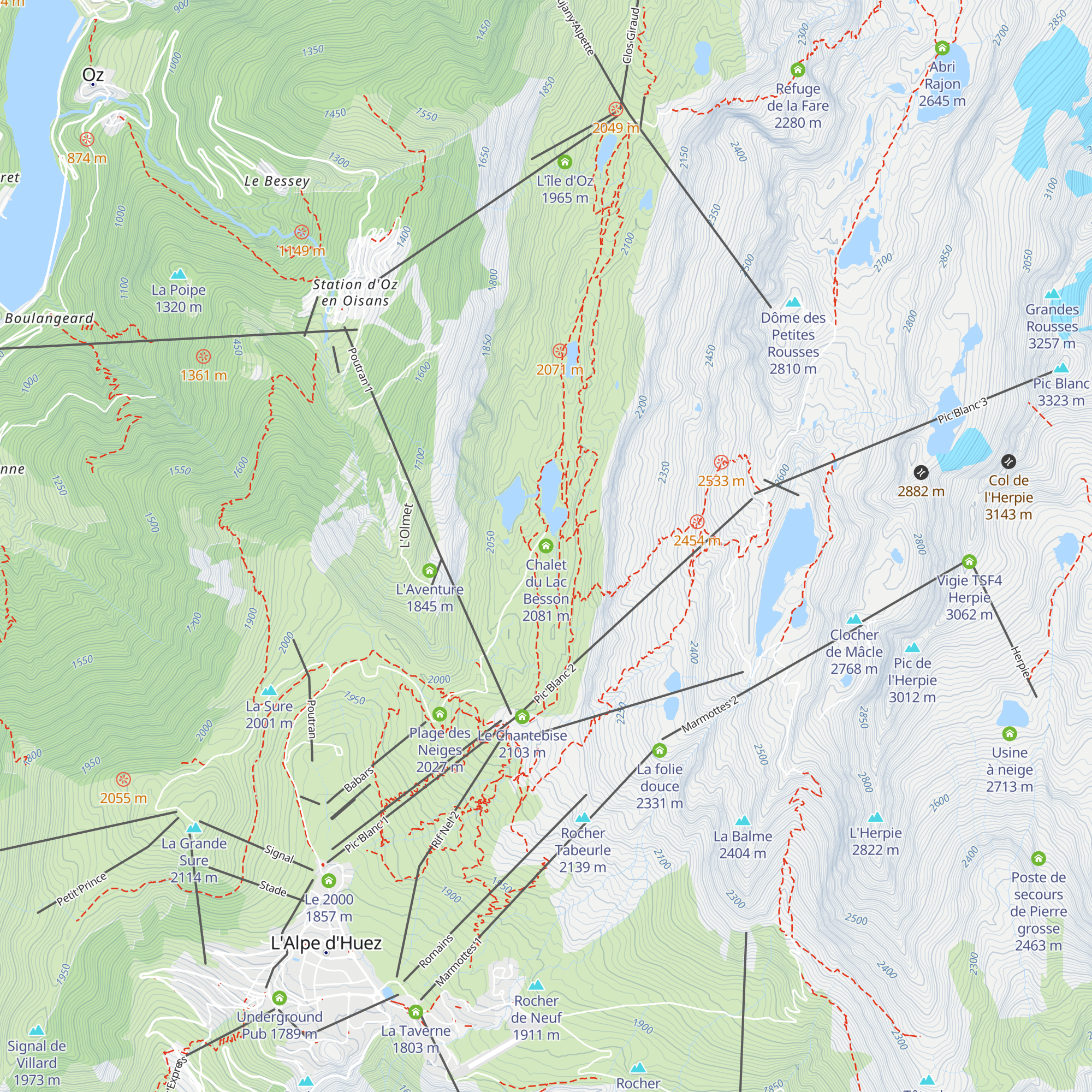 Chalet du Lac Besson map