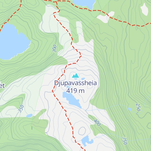 Map of Djupavassheia