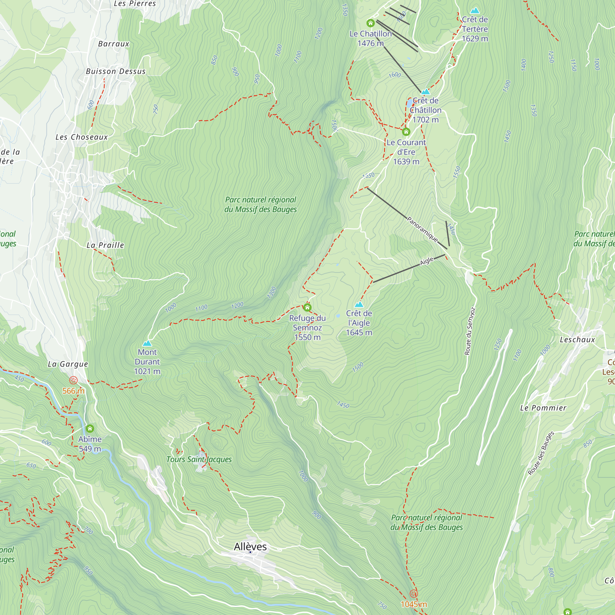 Refuge du Semnoz map