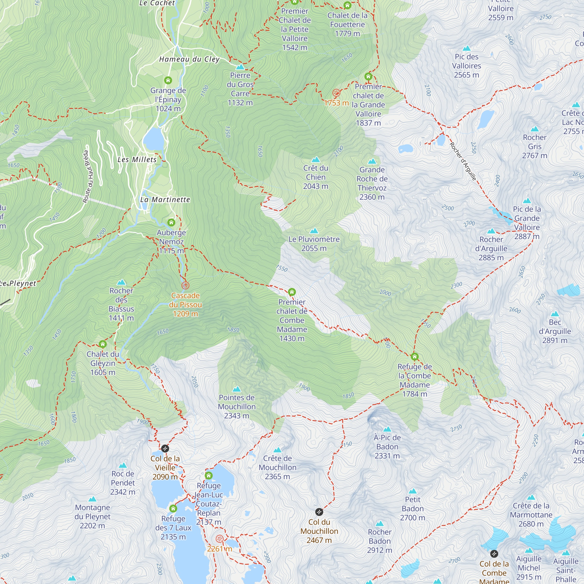 Premier chalet de Combe Madame map