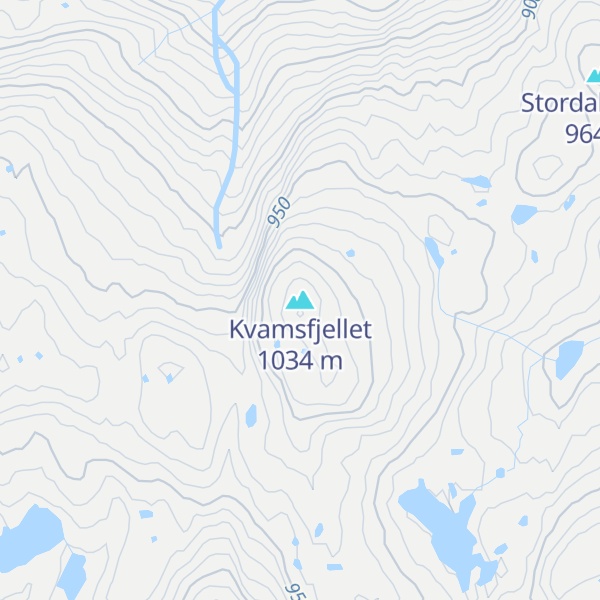 Map of Kvamsfjellet