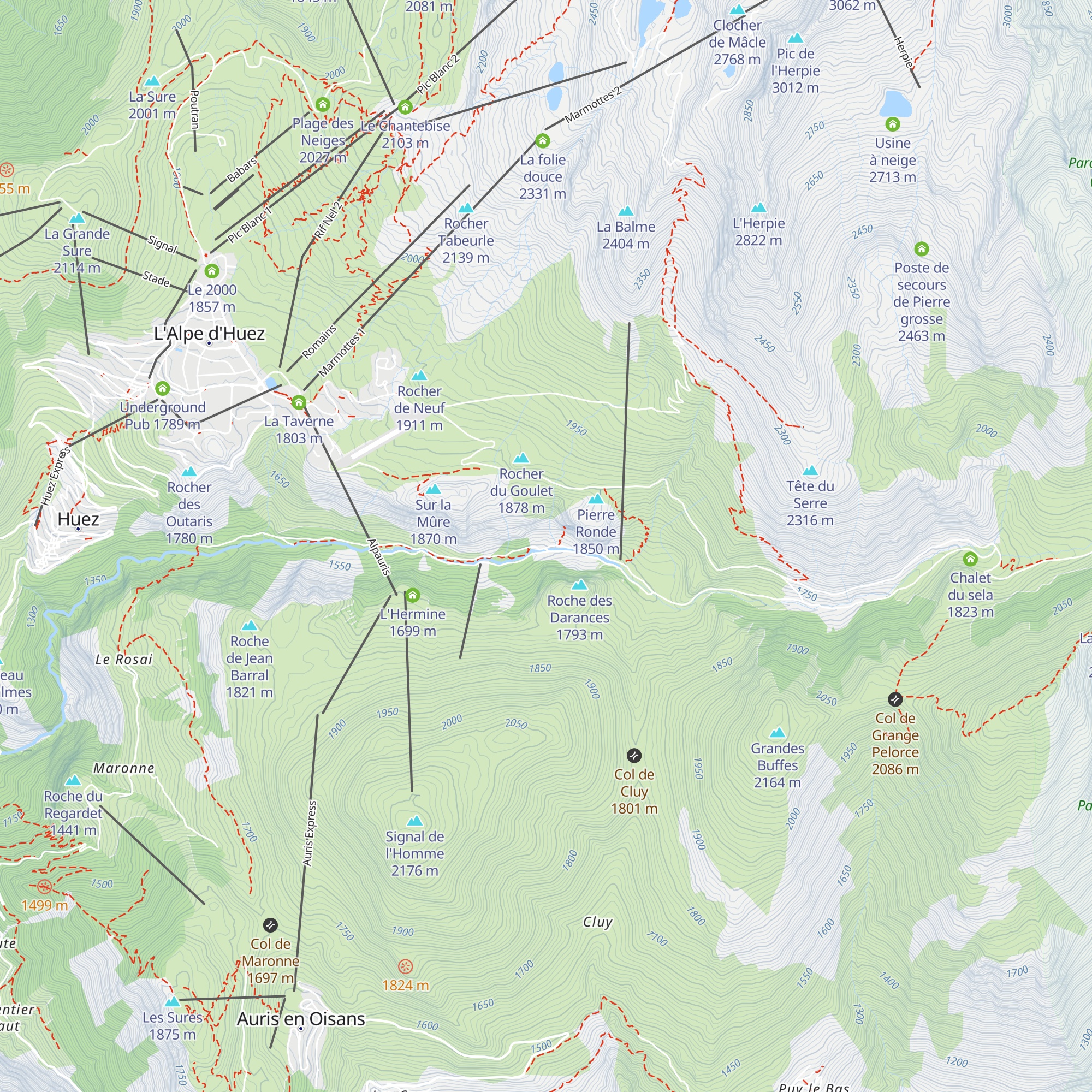 La Combe Haute map