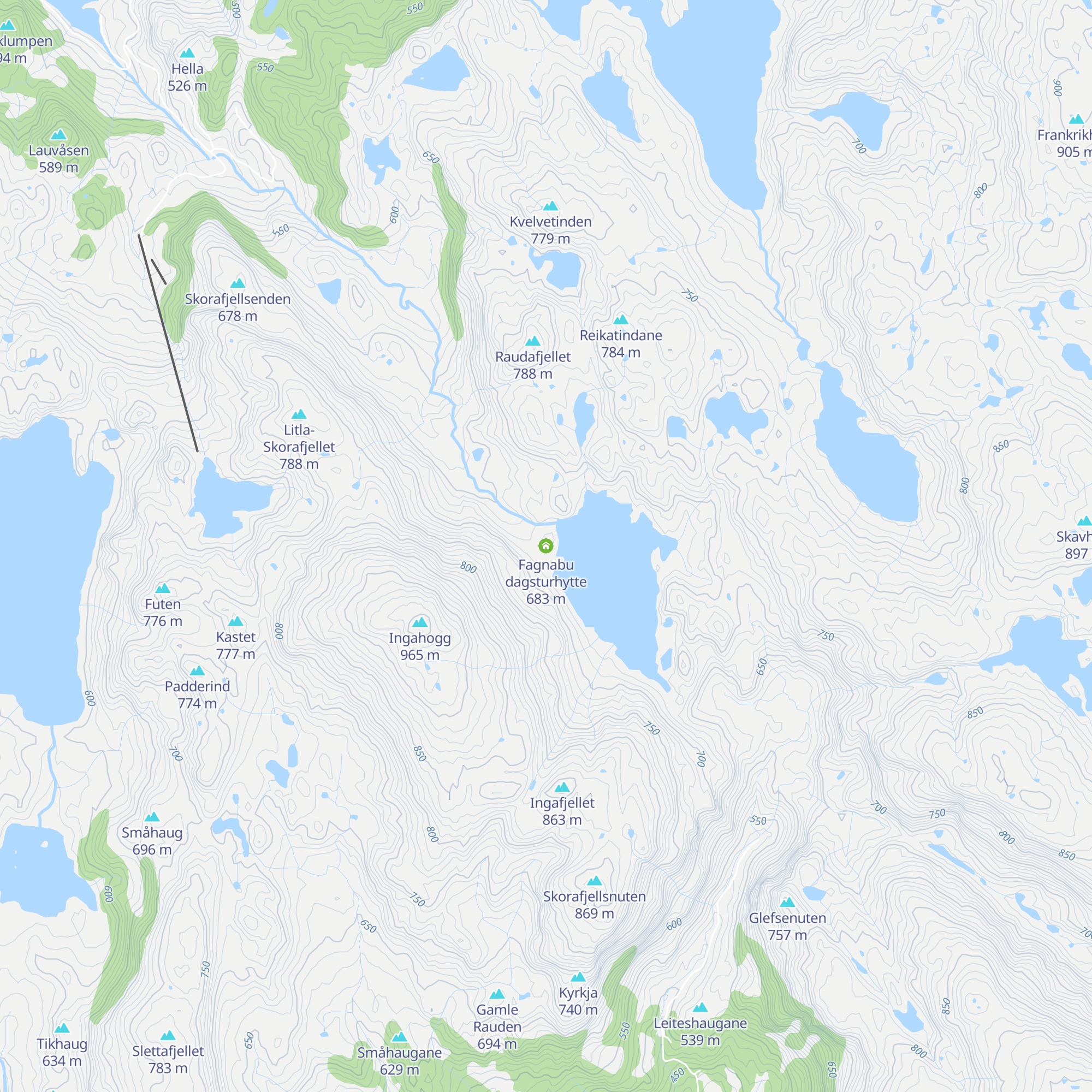 Fagnabu dagsturhytte map
