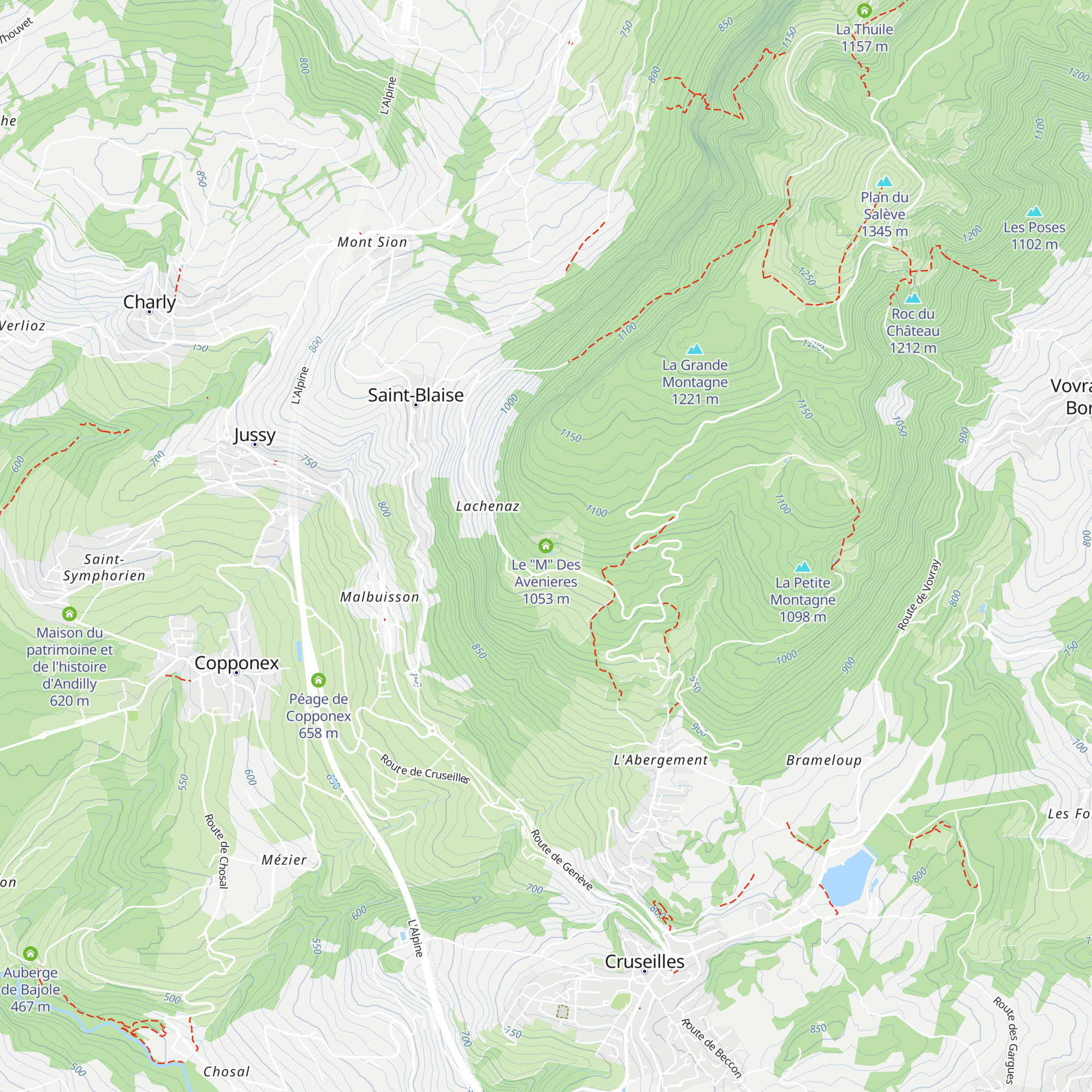 Le "M" Des Avenieres map