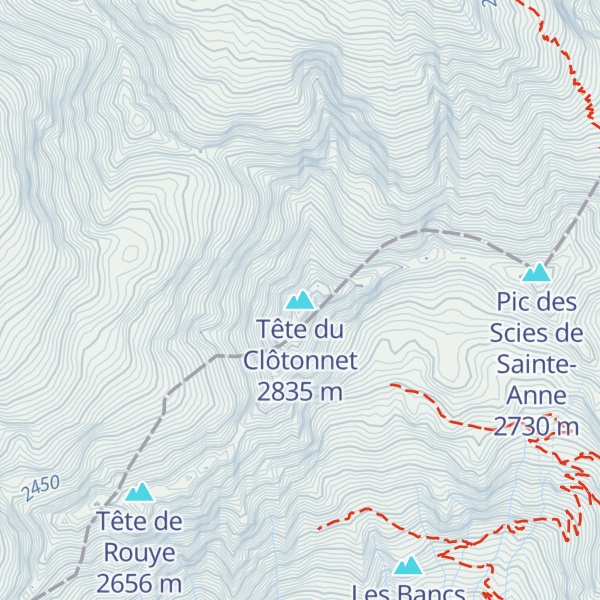Map of Tête du Clôtonnet