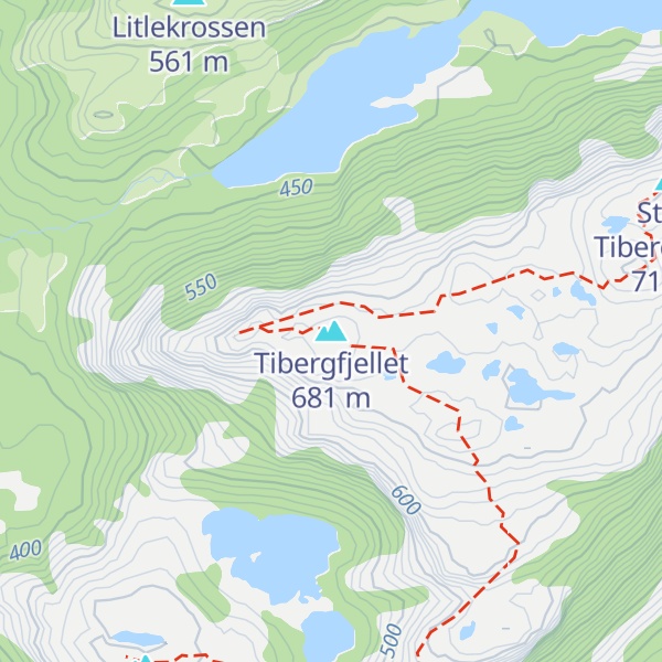 Map of Tibergfjellet