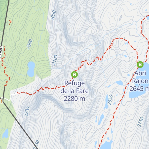 Map of Refuge de la Fare