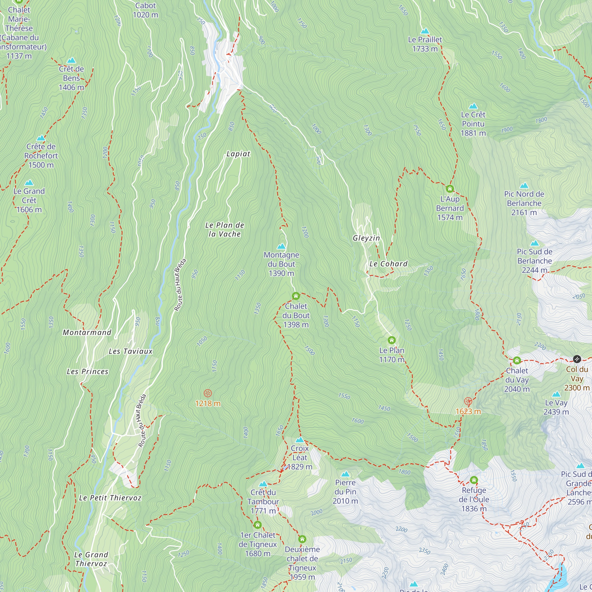 Chalet du Bout map