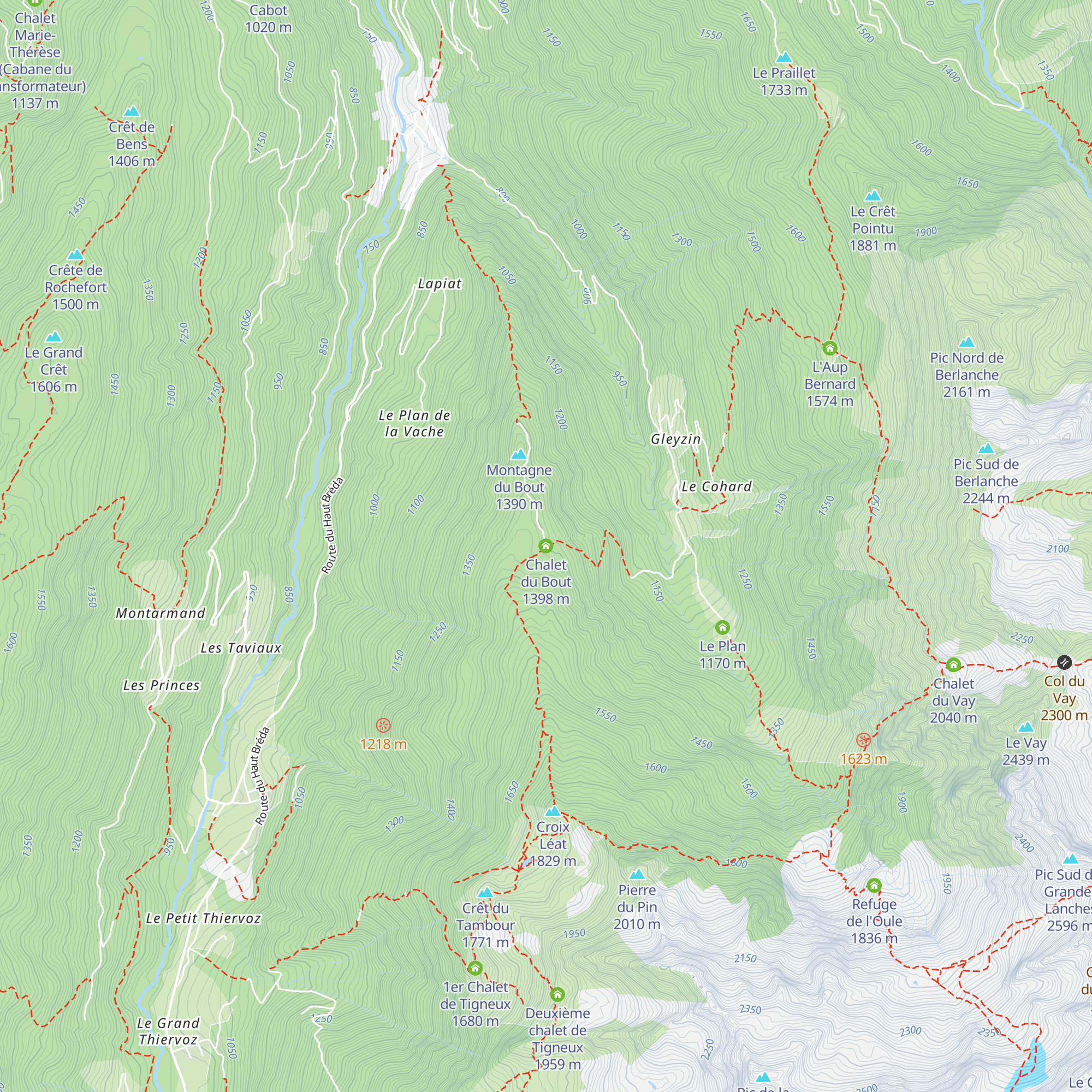 Chalet du Bout map