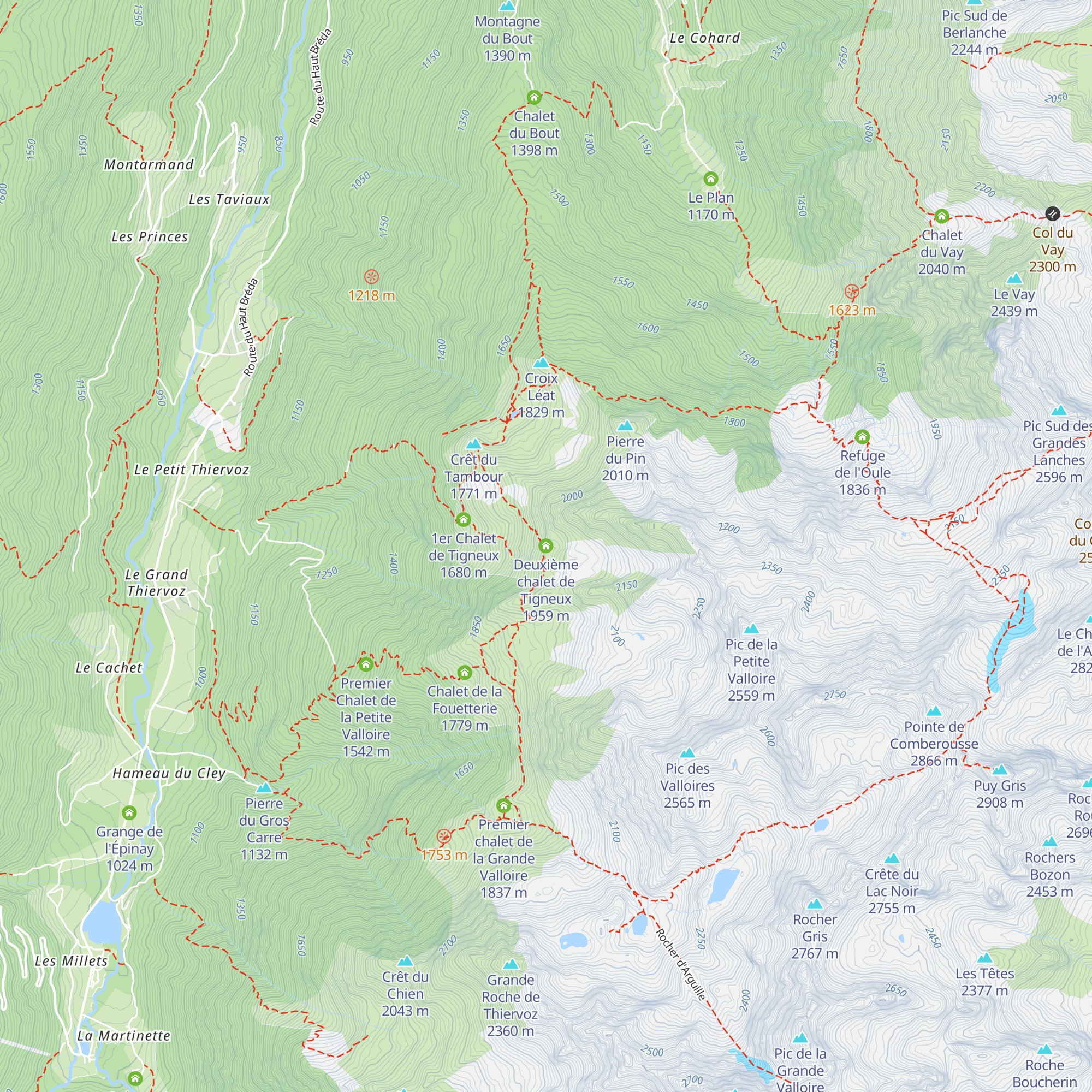 Deuxième chalet de Tigneux map