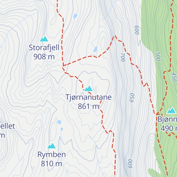 Map of Tjørnanutane