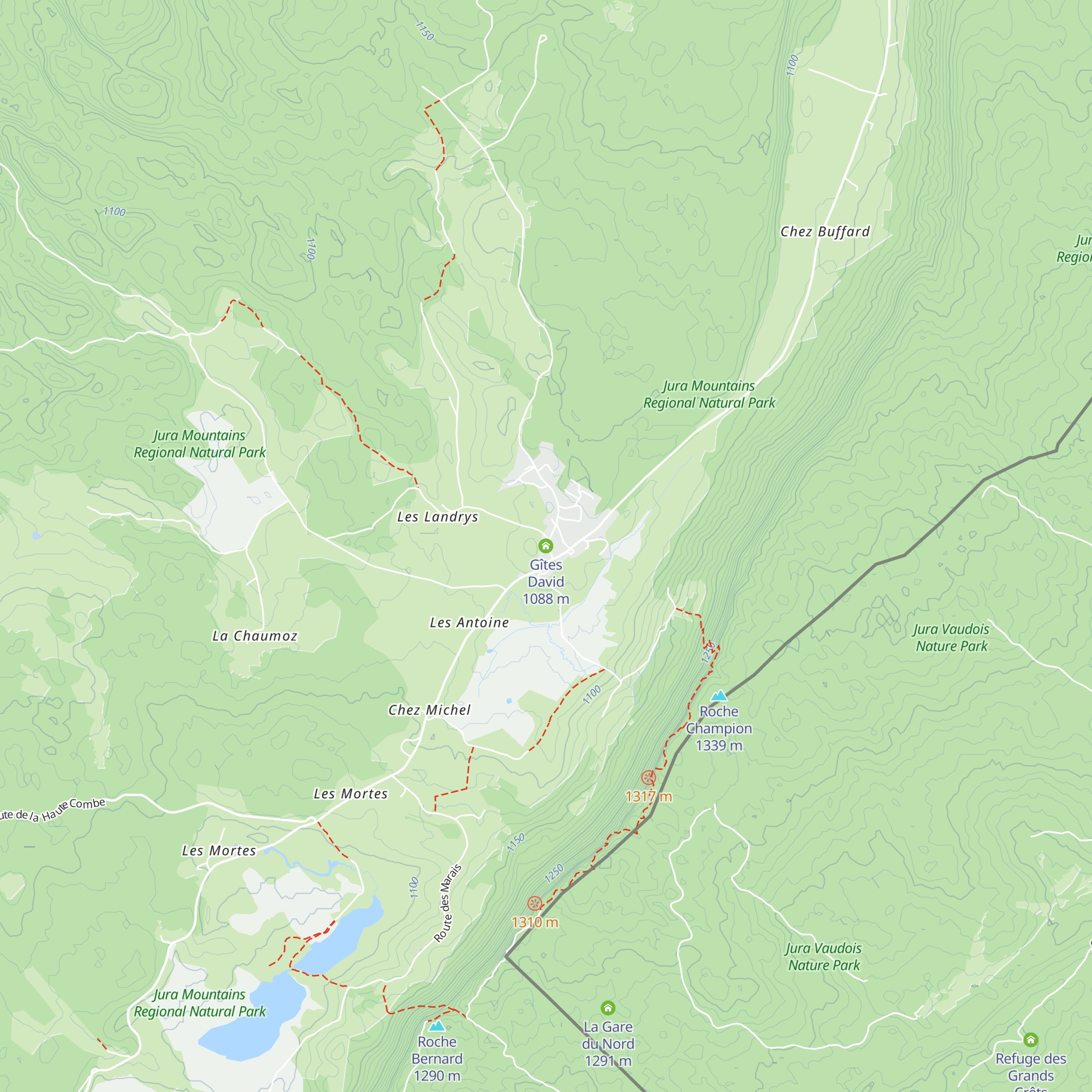 Gîtes David map