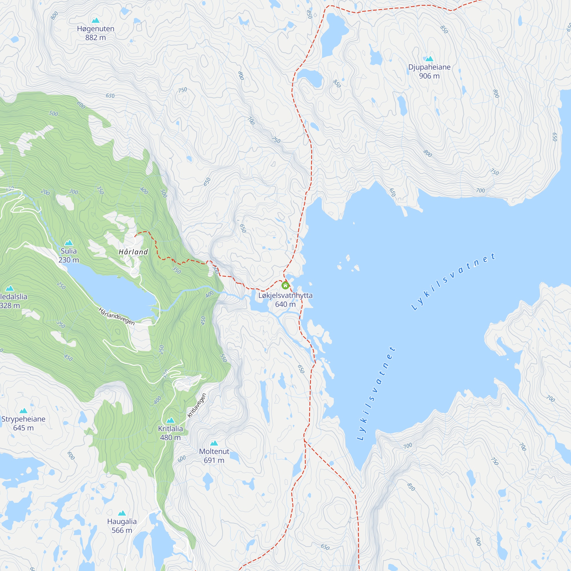 Løkjelsvatnhytta map