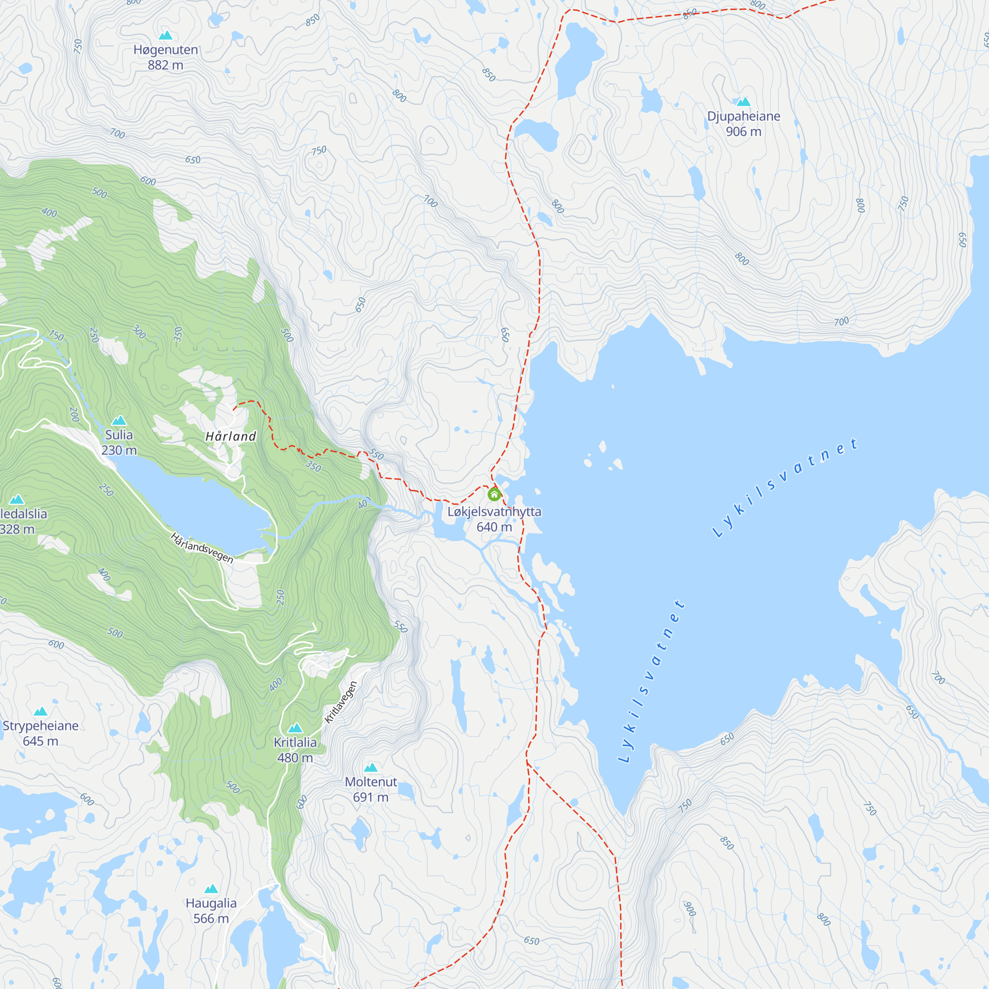 Løkjelsvatnhytta map