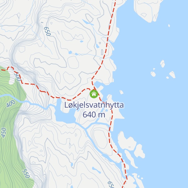 Map of Løkjelsvatnhytta