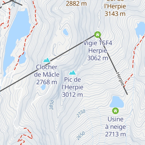 Map of Pic de l'Herpie