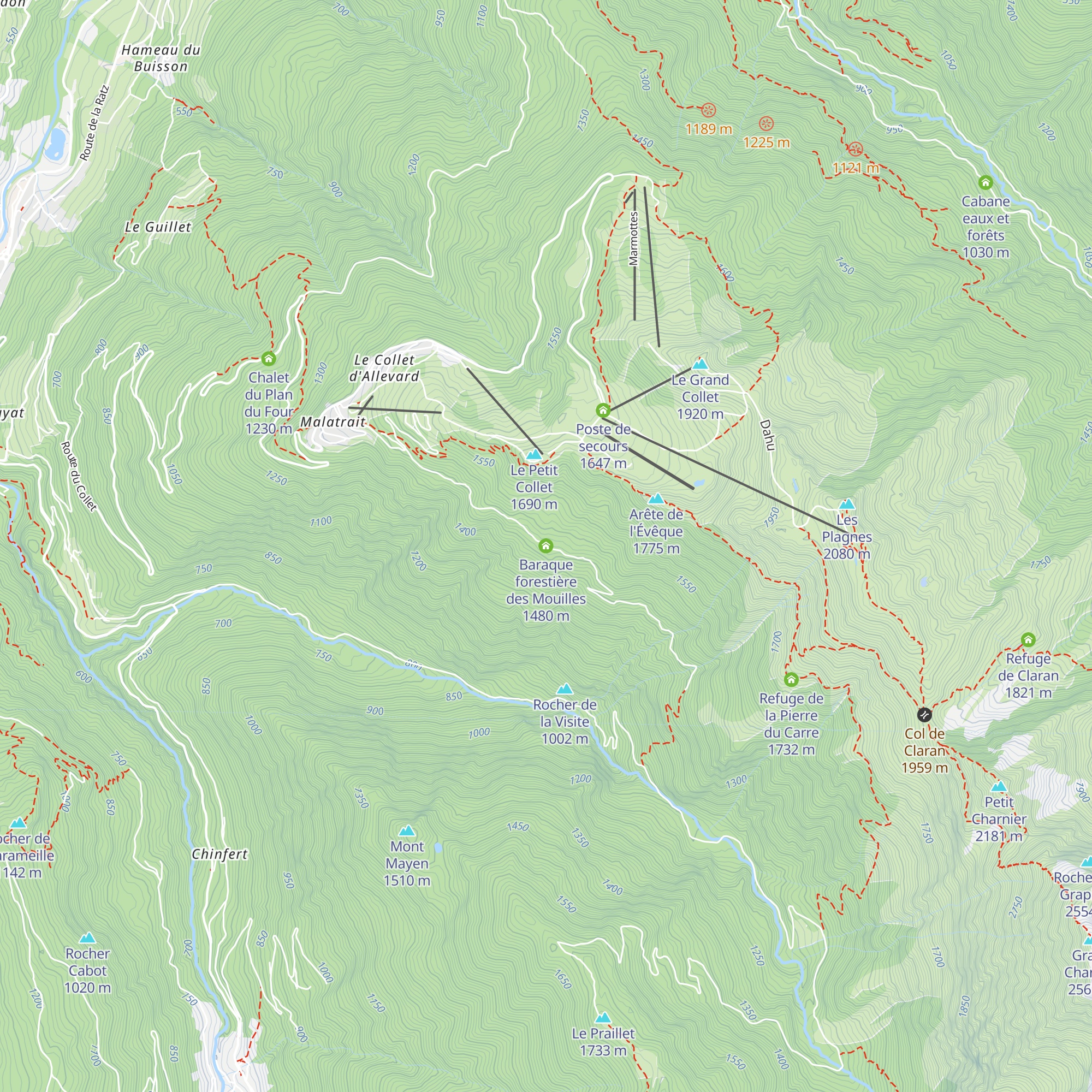 Baraque forestière des Mouilles map