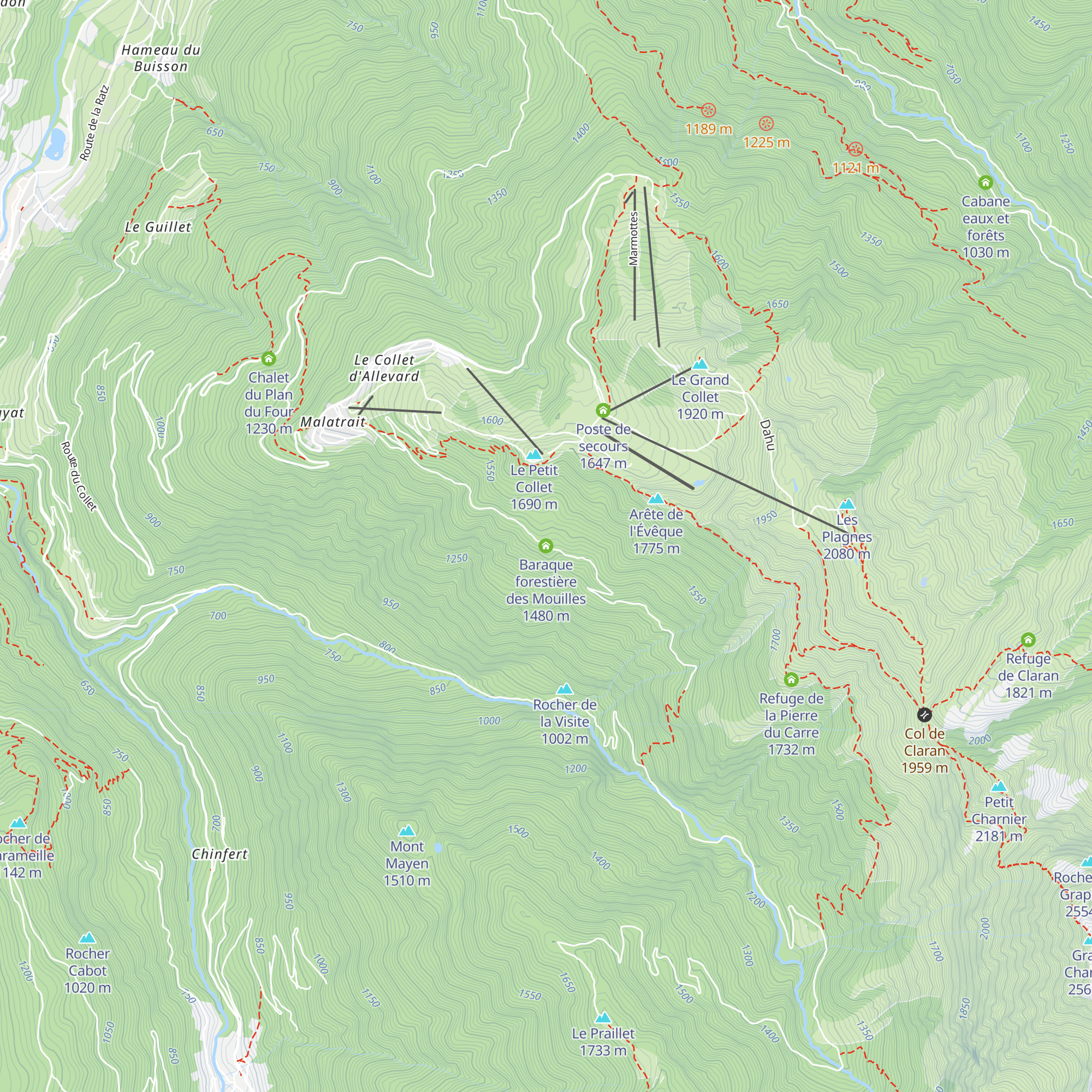 Baraque forestière des Mouilles map
