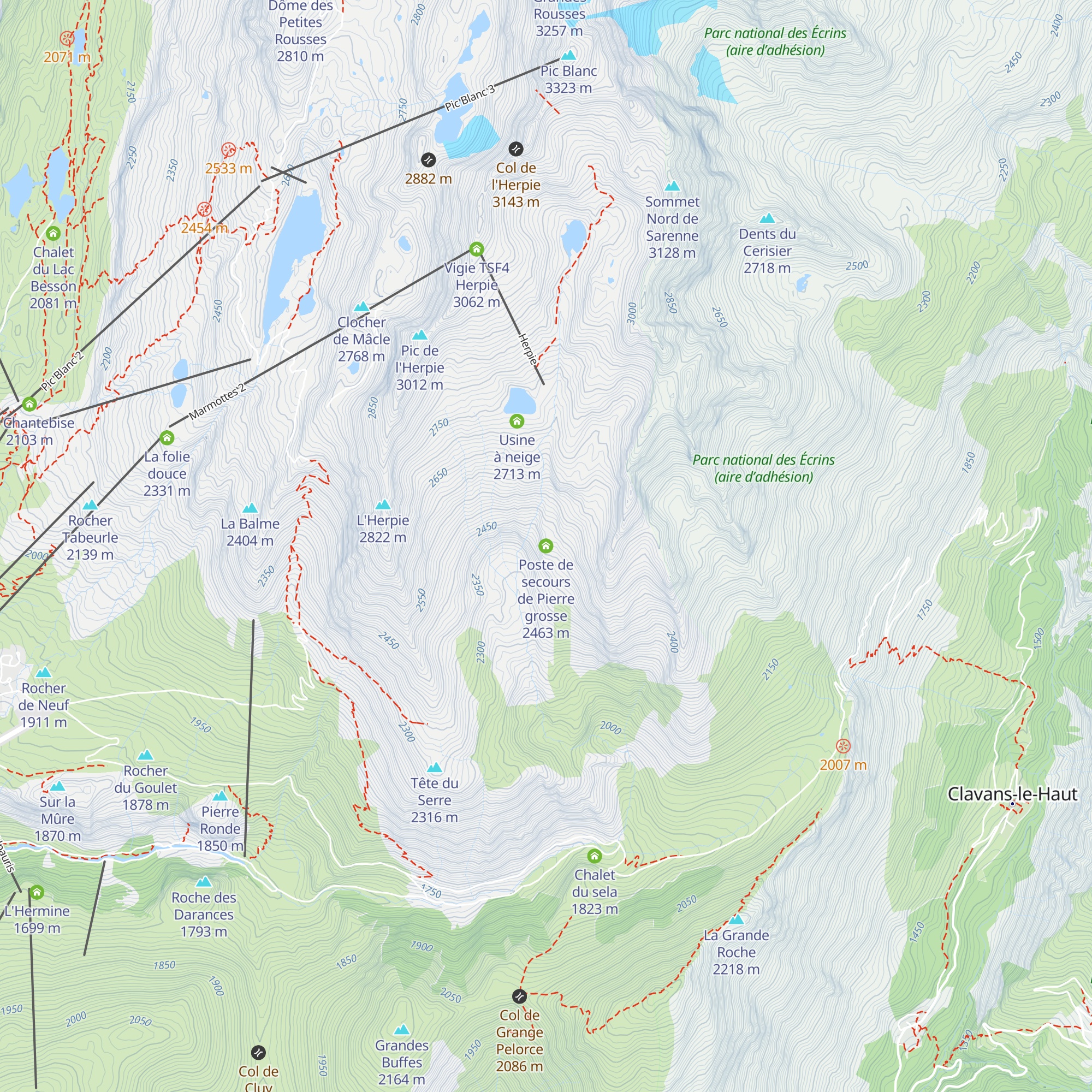 Poste de secours de Pierre grosse map