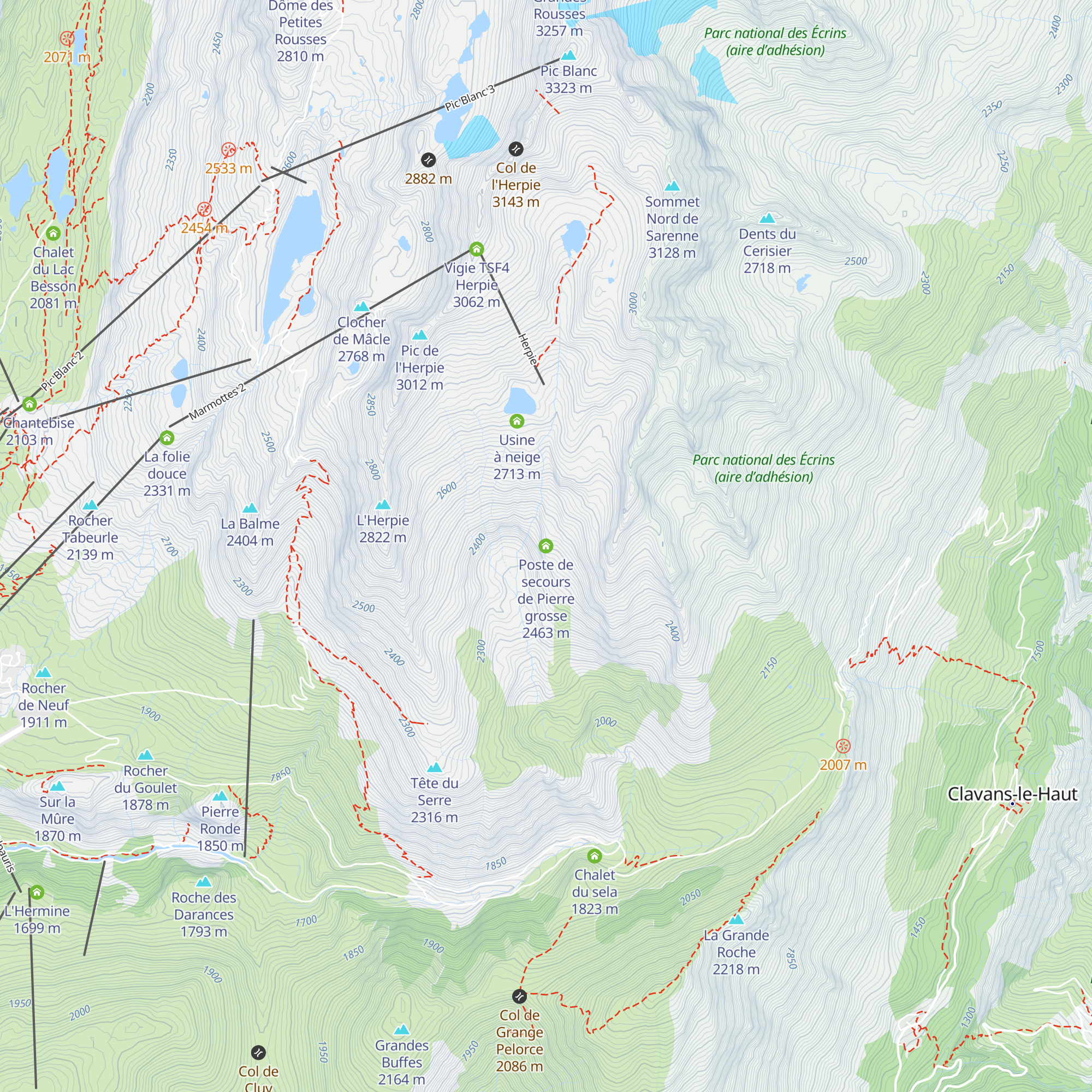 Poste de secours de Pierre grosse map