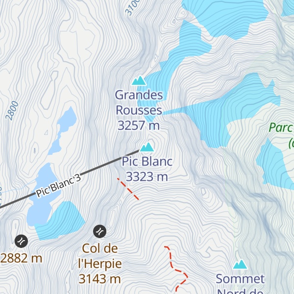 Map of Pic Blanc