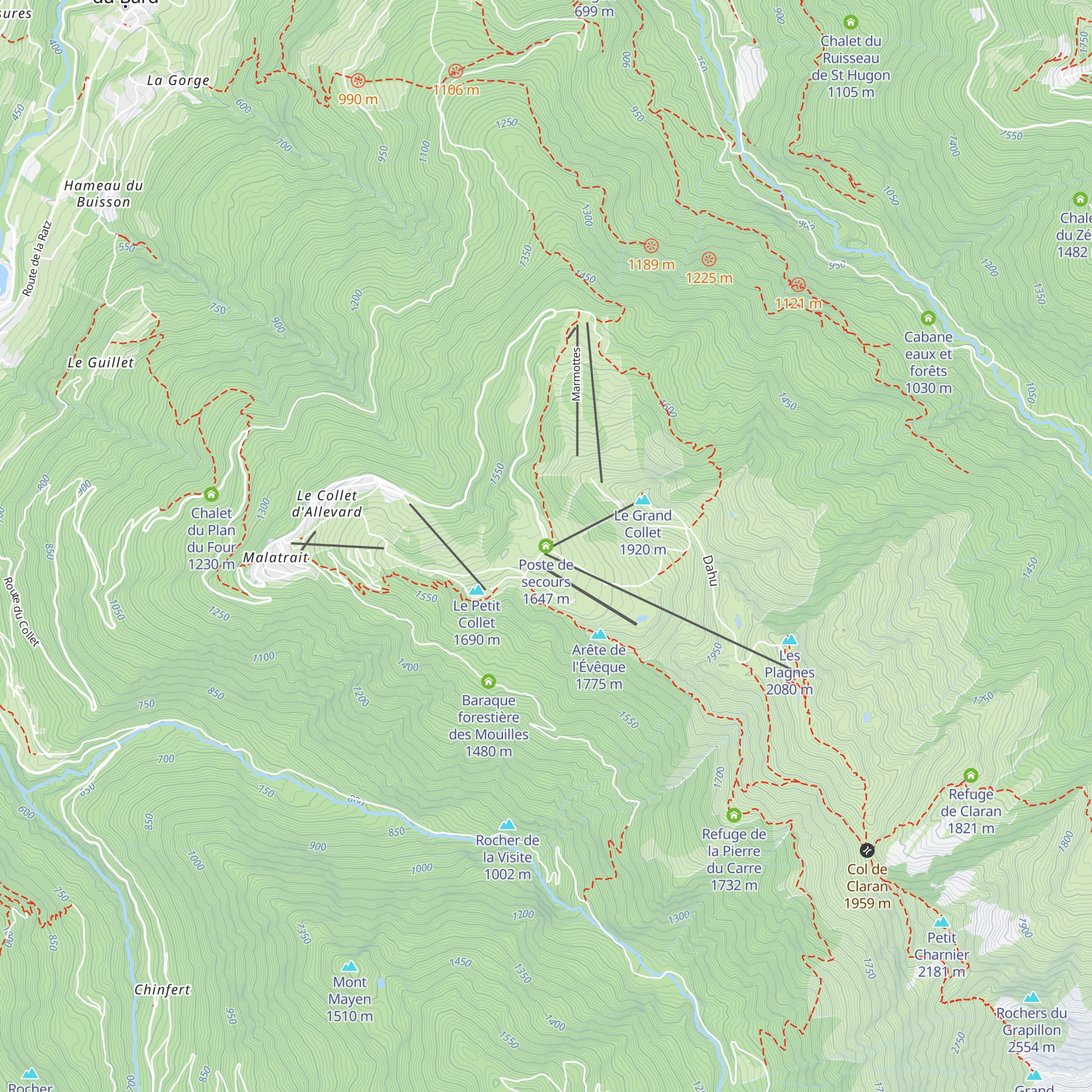 Poste de secours map