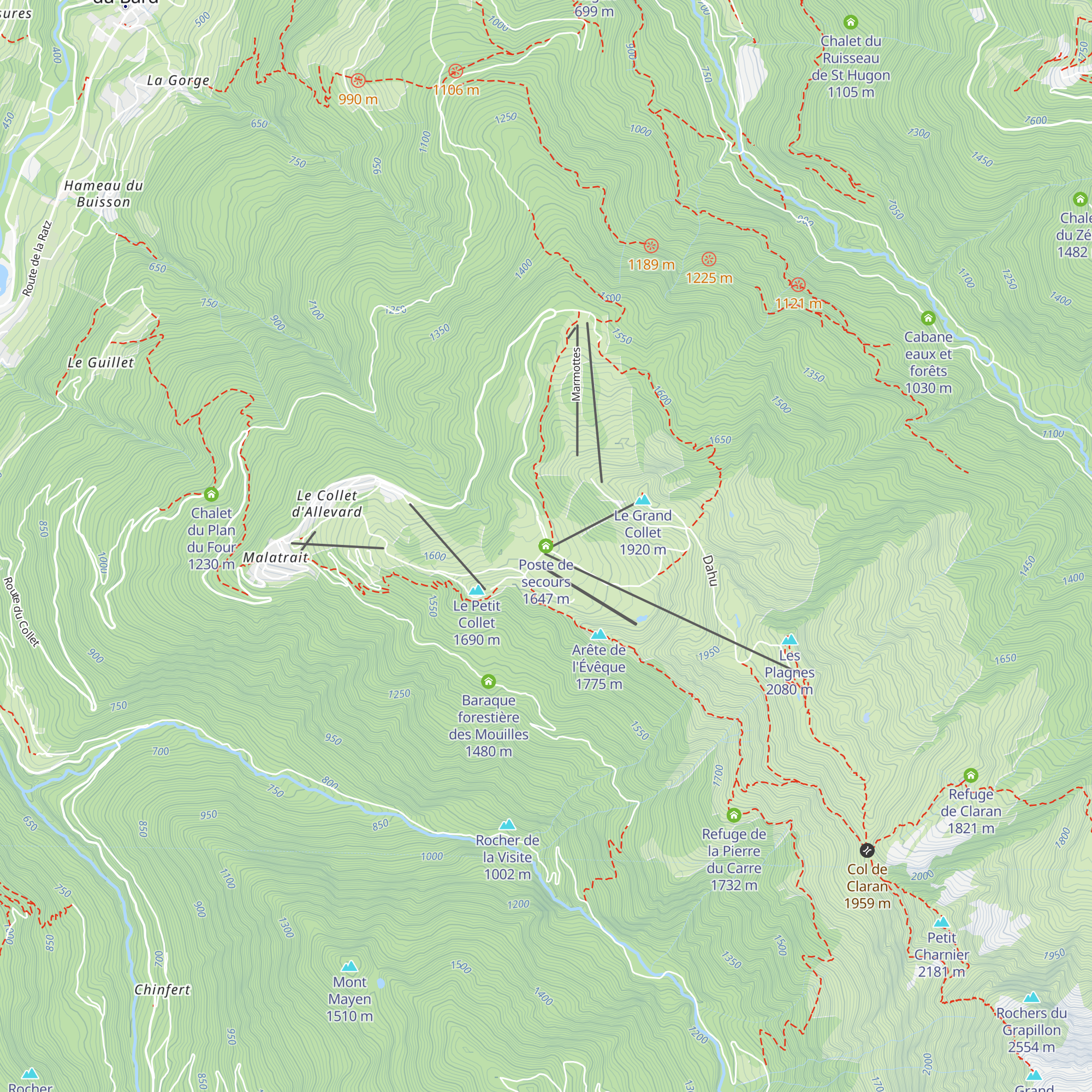 Poste de secours map
