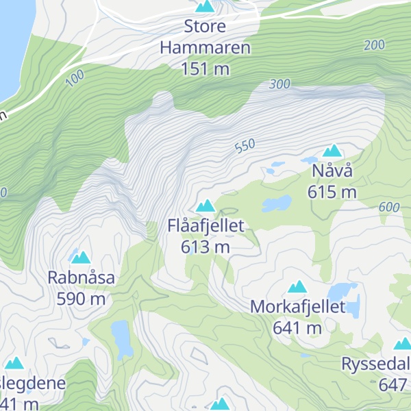 Map of Flåafjellet
