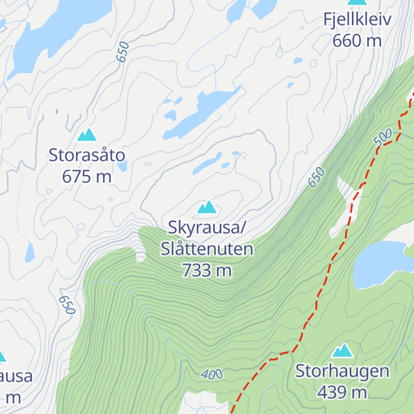 Map of Skyrausa/Slåttenuten