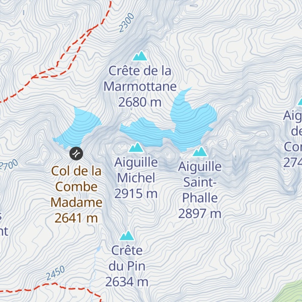 Map of Aiguille de Baroz