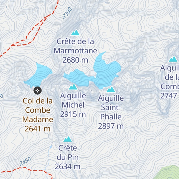 Map of Aiguille Dulong de Rosnay