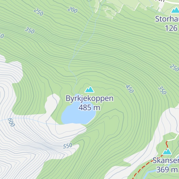 Map of Byrkjekoppen