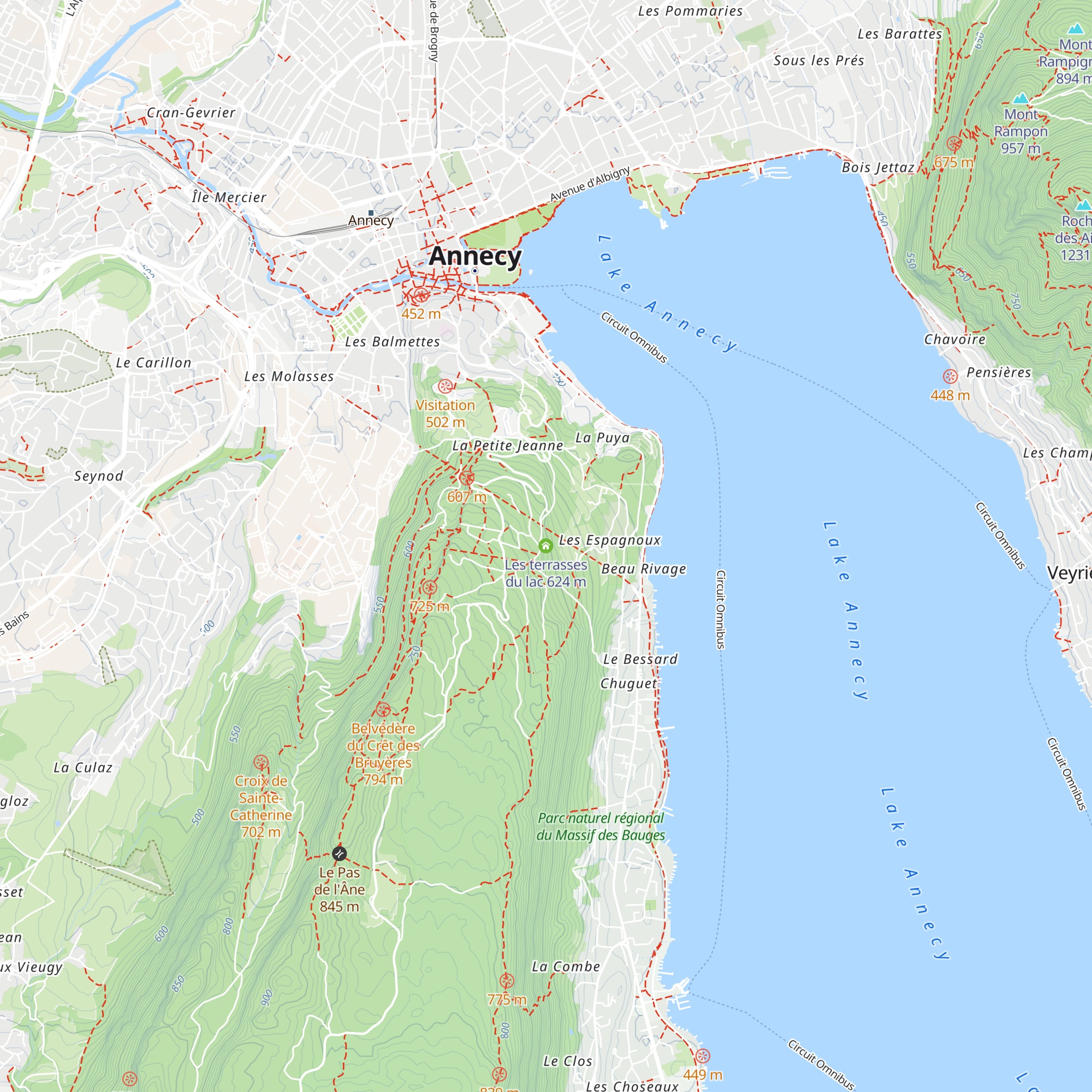 Les terrasses du lac map